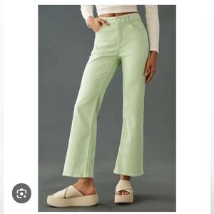 Pilcro Yaya Mid Rise Crop Flare Jean-Lime-26-NWT
